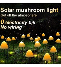 LED Solar Lights Outdoor Garden Waterproof Mushroom String Lawn Lamps Cute Fairy Light Landscape Lamp Path Yard Lawn Patio Decor