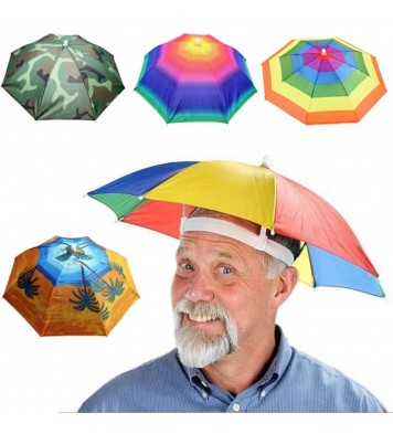 Portable Rain Hat Outdoor Folding Umbrella Fishing Sun Shade Anti-UV Camping Fishing Headwear Cap Beach Head Hat Accessory