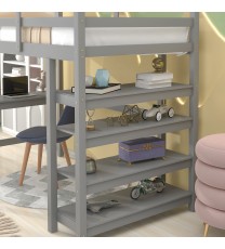 Loft Bed Twin with desk; ladder; shelves ; Gray