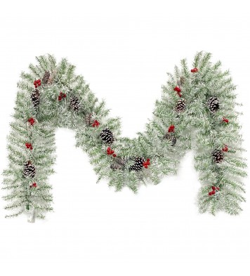 Pre-lit Xmas Tree Artificial Christmas 4-Piece Set,Garland, Wreath and Set of 2 Entrance Trees X-mas