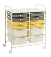 12 Drawers Rolling Cart Storage Scrapbook Paper Organizer Bins