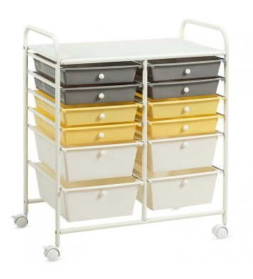 12 Drawers Rolling Cart Storage Scrapbook Paper Organizer Bins