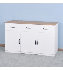 White Buffet Cabinet with Storage;  Kitchen Sideboard with 3 Doors and 3 Drawers;  Coffee Bar Cabinet;  Storage Cabinet Console Table for Living Room