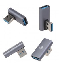 90 Degree USB to USB Adapter Right Angle USB 3.0 Male to USB Female for Laptop