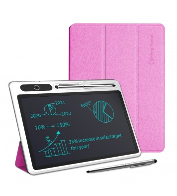 10 Inch LCD Note Book ; LCD Writing Tablet With Leather Protective Case; Electronic Drawing Board For Digital Handwriting Pad Doodle Board; School Or Office; Black