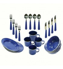 24 Piece Dinnerware Enamel Set