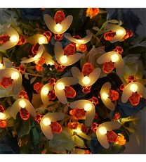 Solar String Lights Outdoor Waterproof Simulation Honey Bees Lamp Fairy Lights with 8 Lighting Decor for Garden Xmas Decorations