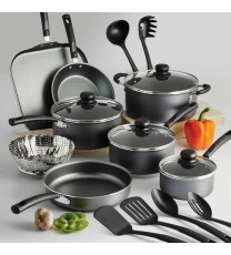 Primaware 18 Piece Non-stick Cookware Set, Steel Gray