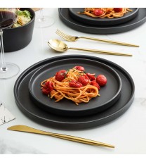 Cecile Stoneware 12-Piece Round Dinnerware Set,