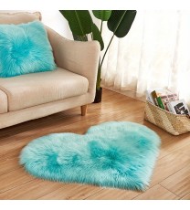 1pc, Fluffy Shaggy Area Rug, Solid Color PV Velvet Carpet, Plush Heart Shape Rug For Valentine's Day Wedding Anniversary Home Floor Decor, For Living Room Bedroom Bathroom