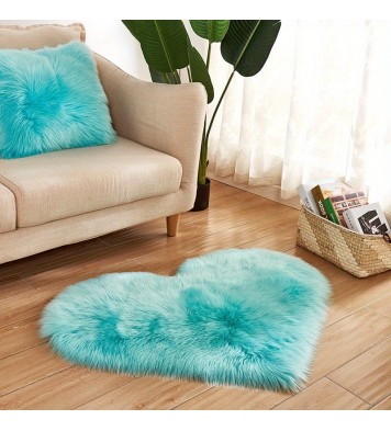 1pc, Fluffy Shaggy Area Rug, Solid Color PV Velvet Carpet, Plush Heart Shape Rug For Valentine's Day Wedding Anniversary Home Floor Decor, For Living Room Bedroom Bathroom