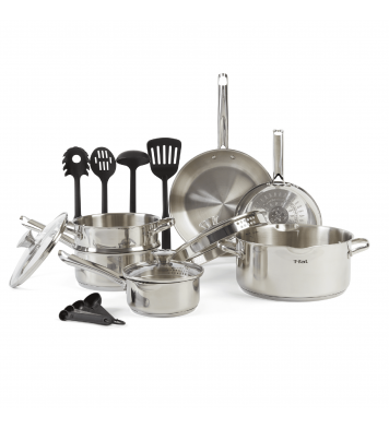 Cook & Strain Stainless Steel Cookware Set, 14 Piece Set, Dishwasher Safe