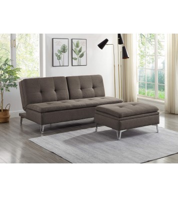 Attractive Style Chocolate Color 1pc Sofa Bed Fabric Upholstered Plush Seating Modern Living Room Furniture