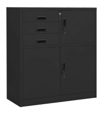 Office Cabinet Anthracite 35.4"x15.7"x40.2" Steel