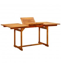 Garden Dining Table (47.2"-66.9")x31.5"x29.5" Solid Acacia Wood