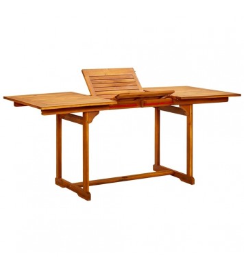 Garden Dining Table (47.2"-66.9")x31.5"x29.5" Solid Acacia Wood