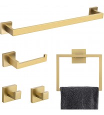 5 Pieces Bathroom Hardware Accessories Set Towel Bar Set Wall Mounted,Stainless Steel