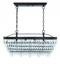 4-Light Oil Rubbed Bronze Chandelier with Crystal Accent