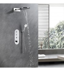 2-Handle 2-Spray High Pressure Shower Faucet in Polished Chrome (Valve Included)