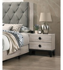 Bedroom Furniture Contemporary Look Cream Color Nightstand Drawers Bed Side Table plywood