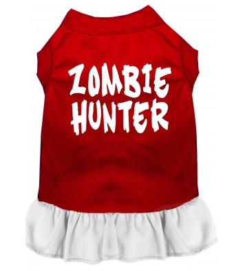 Zombie Hunter Screen Print Dress Red with White XXL