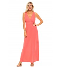 Women's Halter Maxi Dress with Cross Back Straps