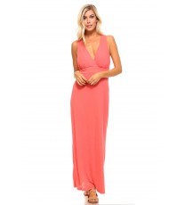 Women's Halter Maxi Dress with Cross Back Straps