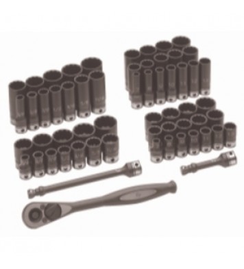 3/8" Dr. 59pc Fract. & Metric Duo-Socket Set - 12