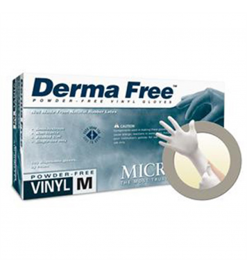 Dermafree vinyl exam gloves s