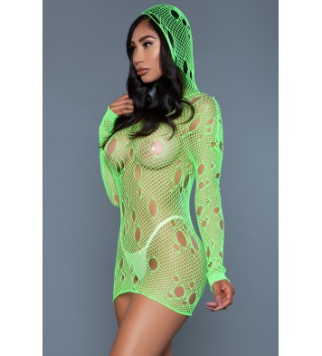 2157 Hooked on You Minidress Neon Green