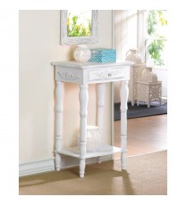 Carved White Side Table