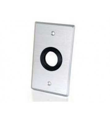 Single gang 1in grommet wall plate - brushed aluminum