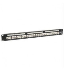 24-port cat6 cat5e patch panel low profile feed through rackmount rj45 1u taa