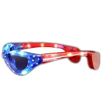 USA Stars and Stripes LED Fourth of July Sunglasses