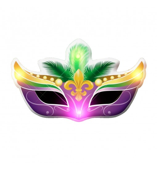 Mardi Gras Mask Flashing Body Light Lapel Pins