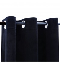 vidaXL Blackout Curtains with Rings 2 pcs Black 37"x84" Velvet