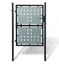 vidaXL Black Single Door Fence Gate 39.4"x68.9"