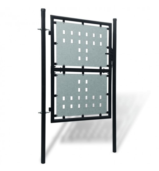 vidaXL Black Single Door Fence Gate 39.4"x68.9"