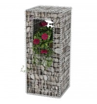 vidaXL Gabion Basket Post/Planter Steel 19.7"x19.7"x47.2"