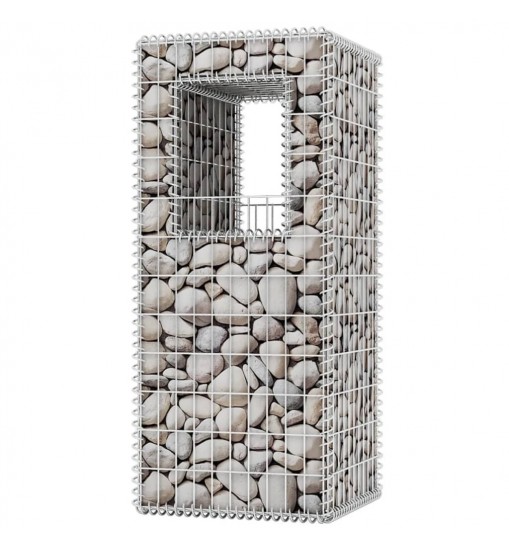 vidaXL Gabion Basket Post/Planter Steel 19.7"x19.7"x47.2"