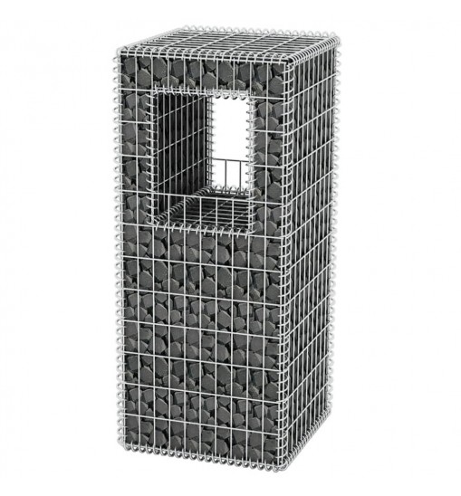 vidaXL Gabion Basket Post/Planter Steel 19.7"x19.7"x47.2"