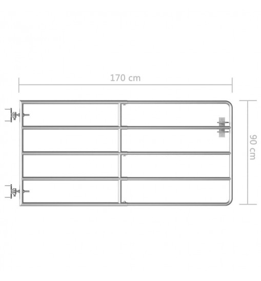 vidaXL 5 Bar Field Gate Steel