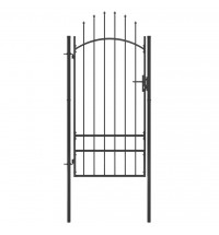 vidaXL Garden Gate Steel 39.4"x98.4" Black