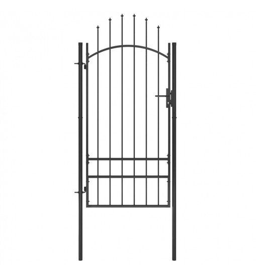 vidaXL Garden Gate Steel 39.4"x98.4" Black