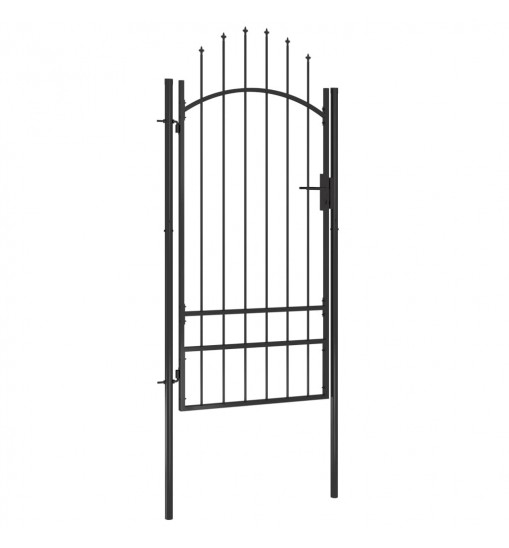 vidaXL Garden Gate Steel 39.4"x98.4" Black