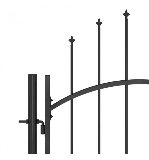 vidaXL Garden Gate Steel 39.4"x98.4" Black