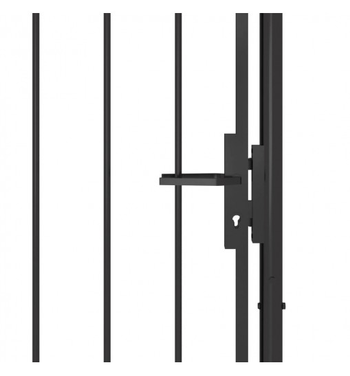 vidaXL Garden Gate Steel 39.4"x98.4" Black