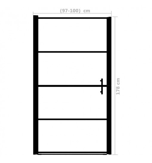 vidaXL Shower Door Frost Tempered Glass 39.4"x70.1" Black