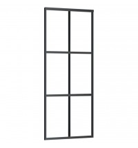 vidaXL Sliding Door ESG Glass and Aluminum 29.9"x80.7" Black