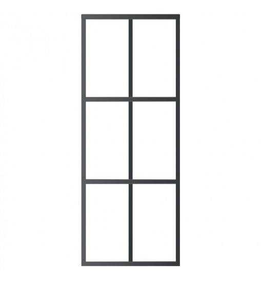 vidaXL Sliding Door ESG Glass and Aluminum 29.9"x80.7" Black